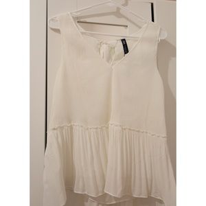 White Flowy Tank Top (Zara) || S